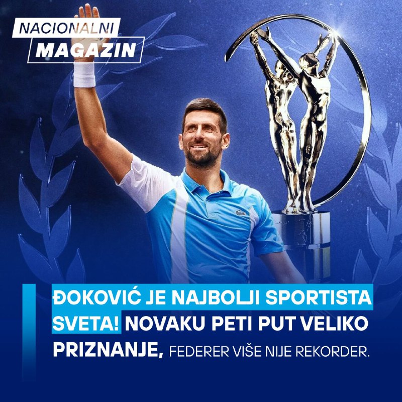Novak Đoković je najbolji sportista sveta …