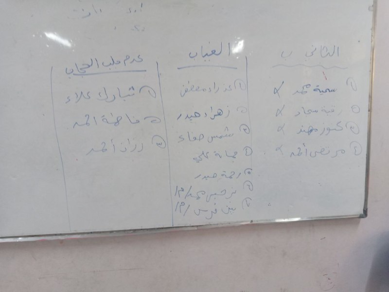 هذه اسماء التلاميذ للصف الثاني ب …