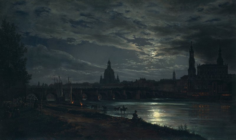 *View of Dresden by Moonlight, 1839