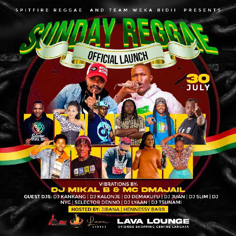 Launch of **Reggae Sunday at Lava …