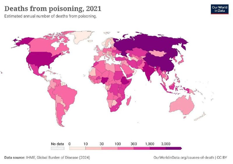 **Смертность от отравлений в разных странах …