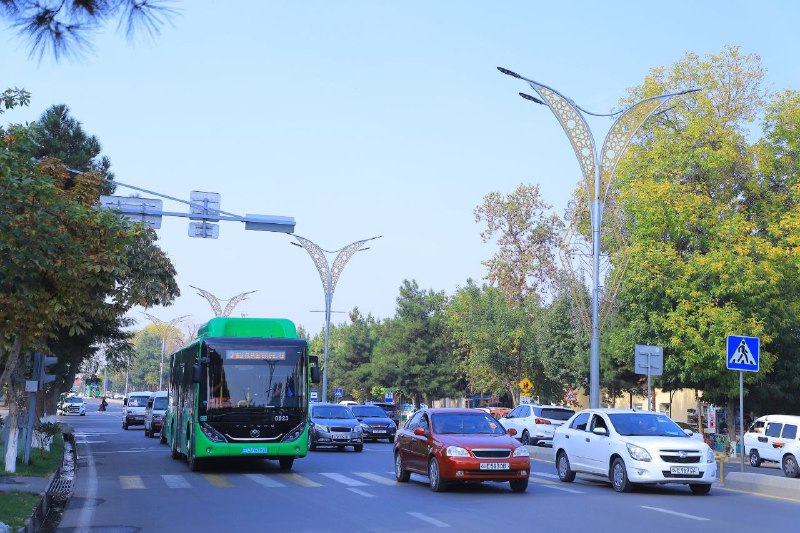 **Бугундан Наманган шаҳри бўйлаб, автобуслар ҳаракати …