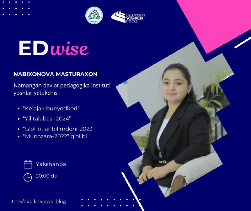 **“EDwise” loyihasi endi sizlar bilan!**