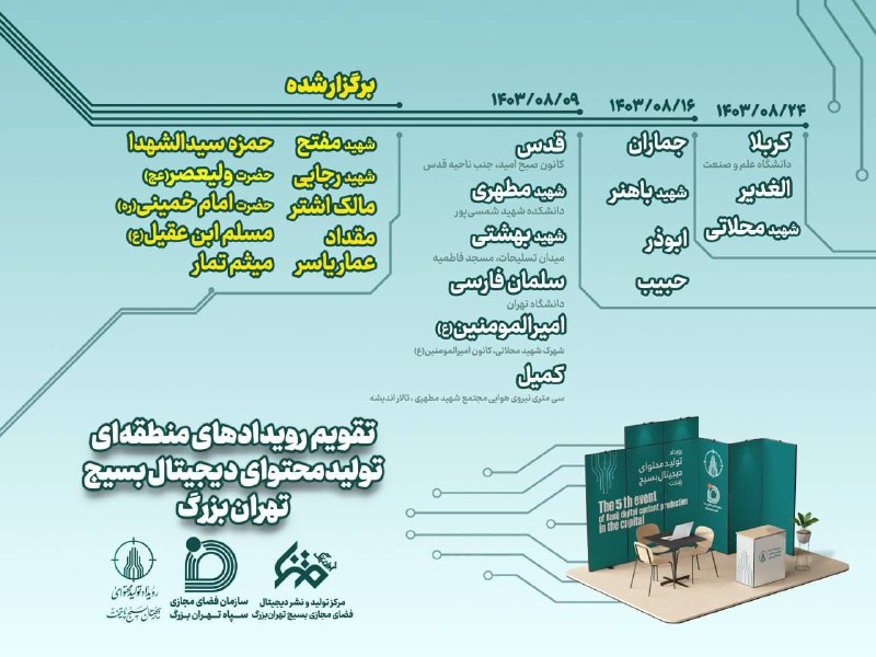 ***?*** تقویم رویدادهای منطقه‌ای تولیدمحتوای دیجیتال …