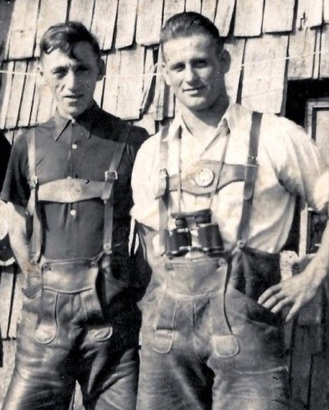 German men in traditional bavarian clothing …