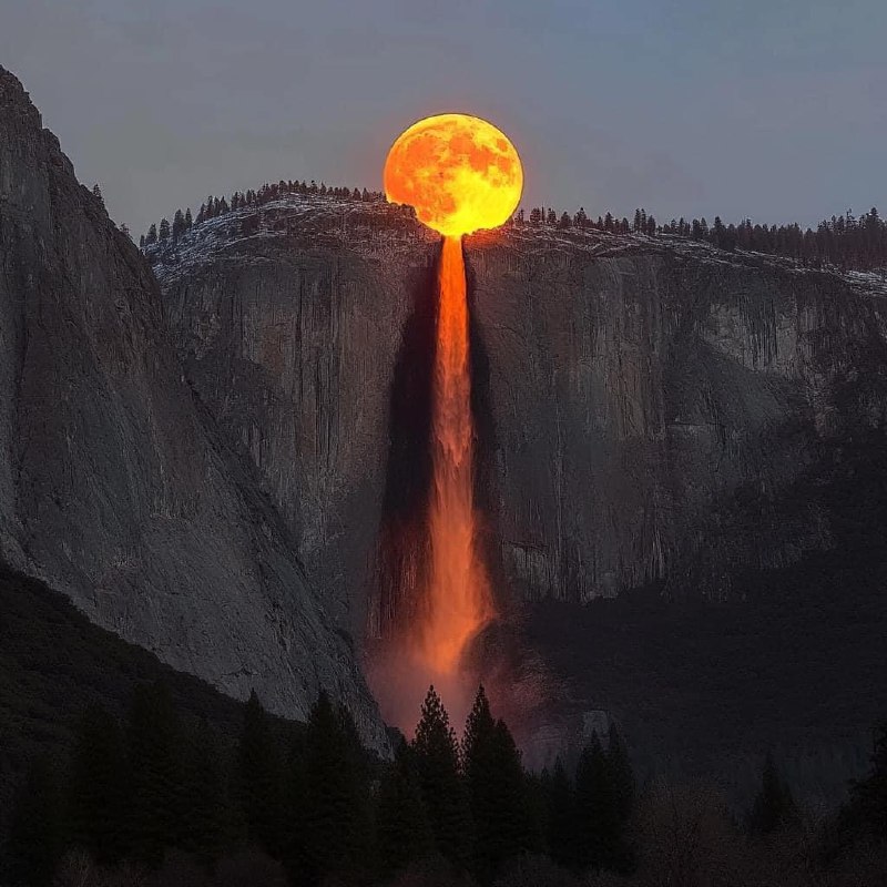 ***🔥***Moon melting into water, Yosemite National …