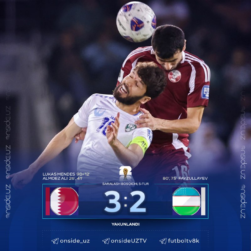 ***🇶🇦*****ҚАТАР 3:2 ЎЗБЕКИСТОН*******🇺🇿*****