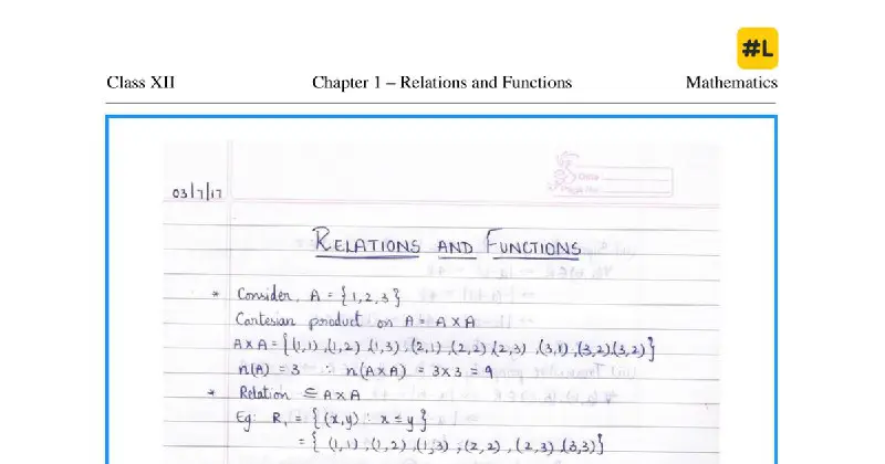 Class 12 Maths Handwritten Notes free download