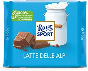 ***👀*** RITTER SPORT Latte delle Alpi, Tavoletta di Cioccolato Al Latte di Altissimo Livello