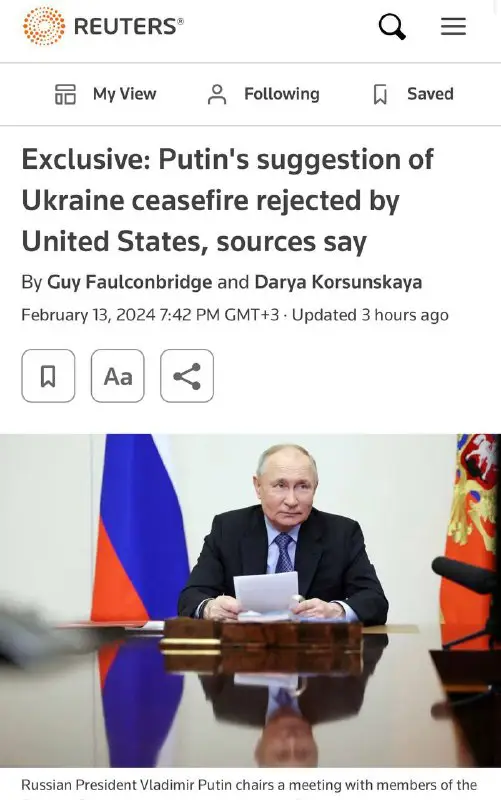 ***⚡️******⚡️***Reuters schreibt, dass die USA den …