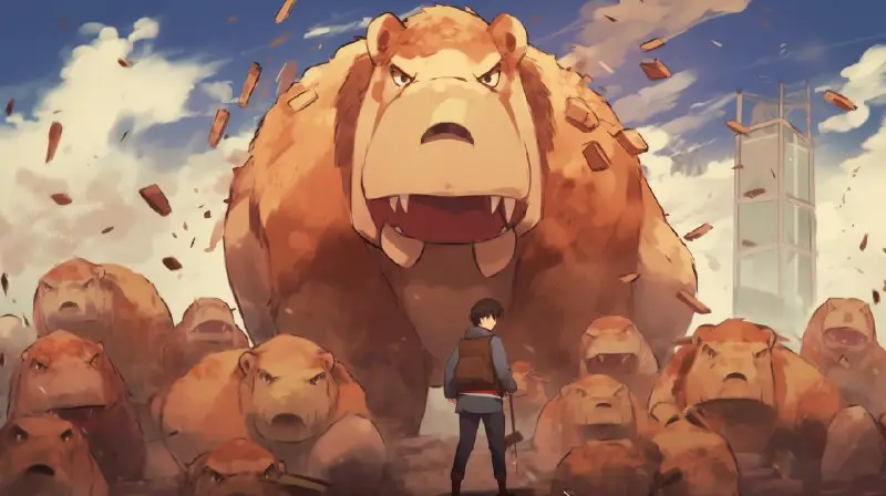 Attack on Titan anime with capybaras