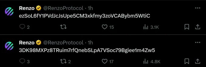 เตือน!! บัญชี X ของ RenzoProtocol ถูกแฮ็ก …