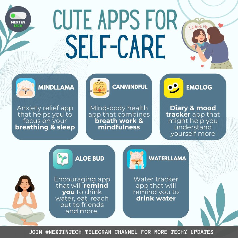 **Compilation: Cute apps for self-care*****🔺*** [Mindllama](https://apple.co/4bXjDB7)