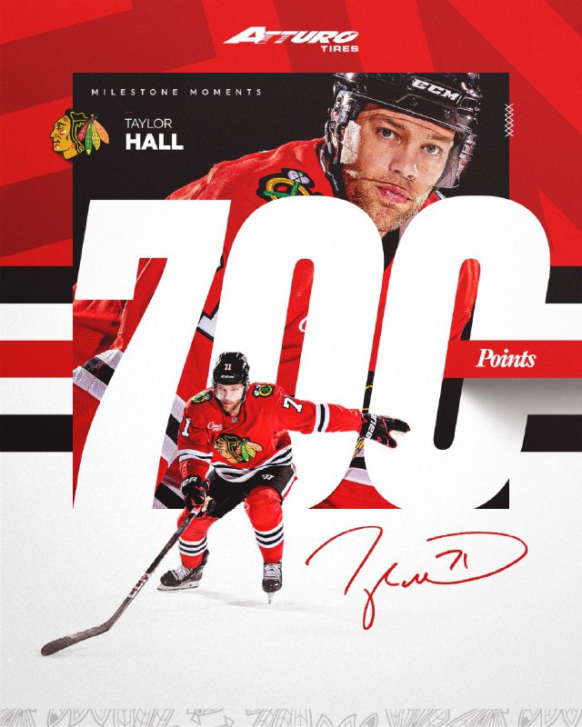 *****👏🏻*** Поздравляем** [Тэйлора Холла](https://eliteprospects.com/player/14360/taylor-hall) **с 700-м …