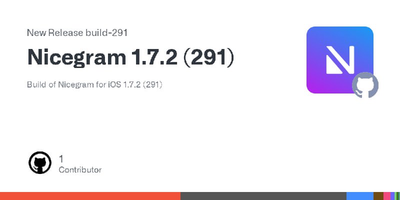 Nicegram v1.7.2 (291) -&gt; [Download](https://github.com/nicegram/Nicegram-iOS/releases/tag/build-291)