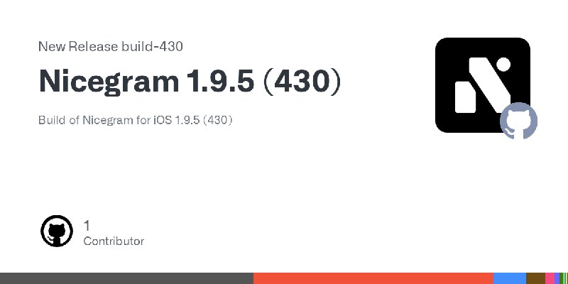 Nicegram v1.9.5 (430) -&gt; [Download](https://github.com/nicegram/Nicegram-iOS/releases/tag/build-430)