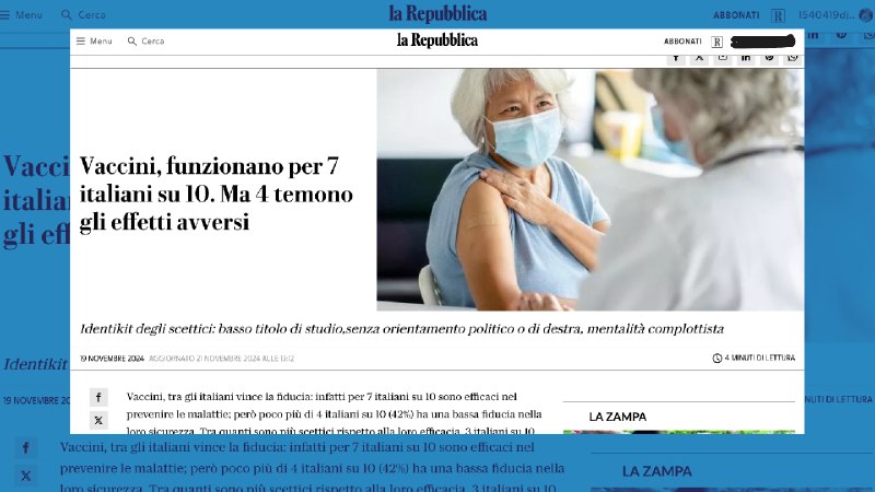 **Vaccini e scienza, questo pezzo di …