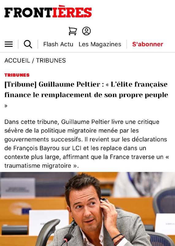 *****✍🏼*** TRIBUNE de Guillaume Peltier :** …