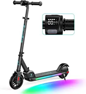 39% off SmooSat E9 PRO Electric Scooter for Kids, Colorful Rainbow Light, LED Display, Adjustable Speed and Height, Foldable, Ages …