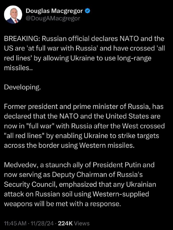 BREAKING: Russian official declares NATO and …