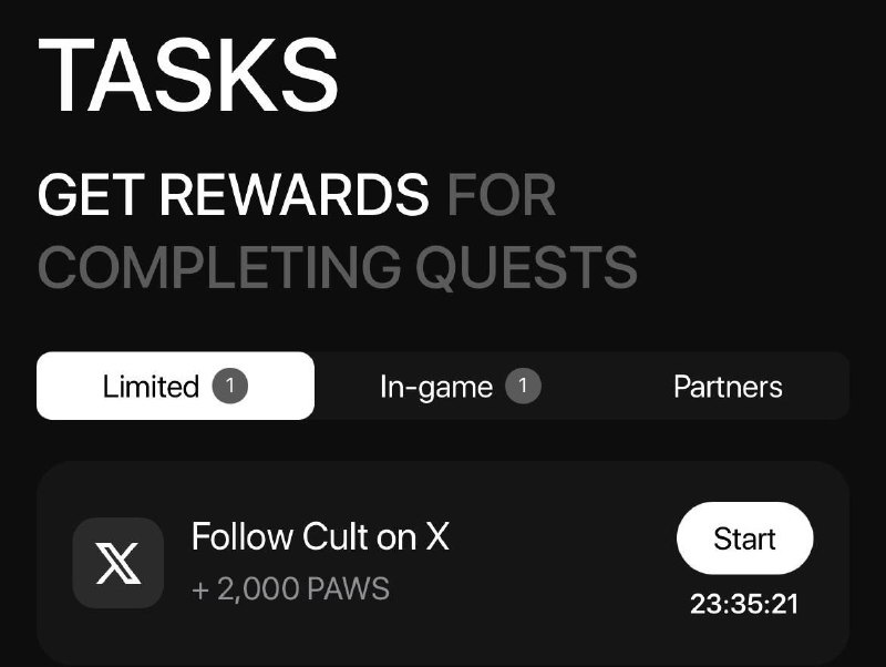 **Time-Limited** [PAWS](https://t.me/PAWSOG_bot/PAWS?startapp=H7LXbMI8) **Task!** ***🐾***