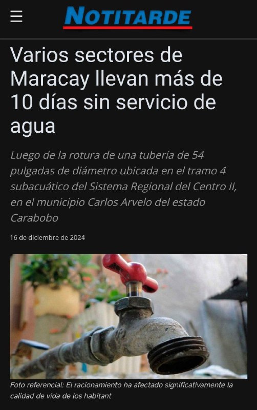 ***?******?******?***▎**MARACAY SIN AGUA: MÁS DE 10 …