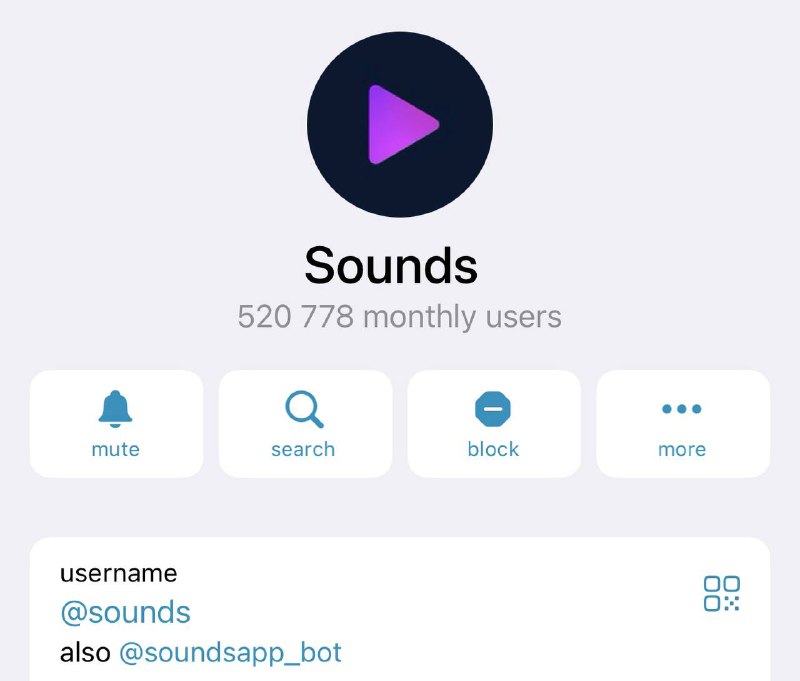 [**@sounds**](https://t.me/sounds) **→ 500,000 monthly users**