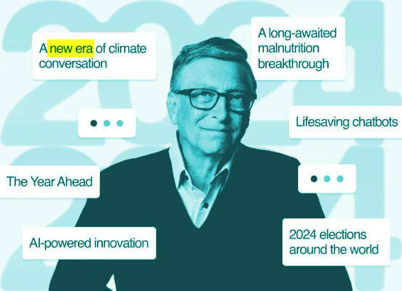 Bill Gates parle d'une "nouvelle ère" en parlant de l'IA et la "discussion climatique" mais en réalité, il nous confirme, …