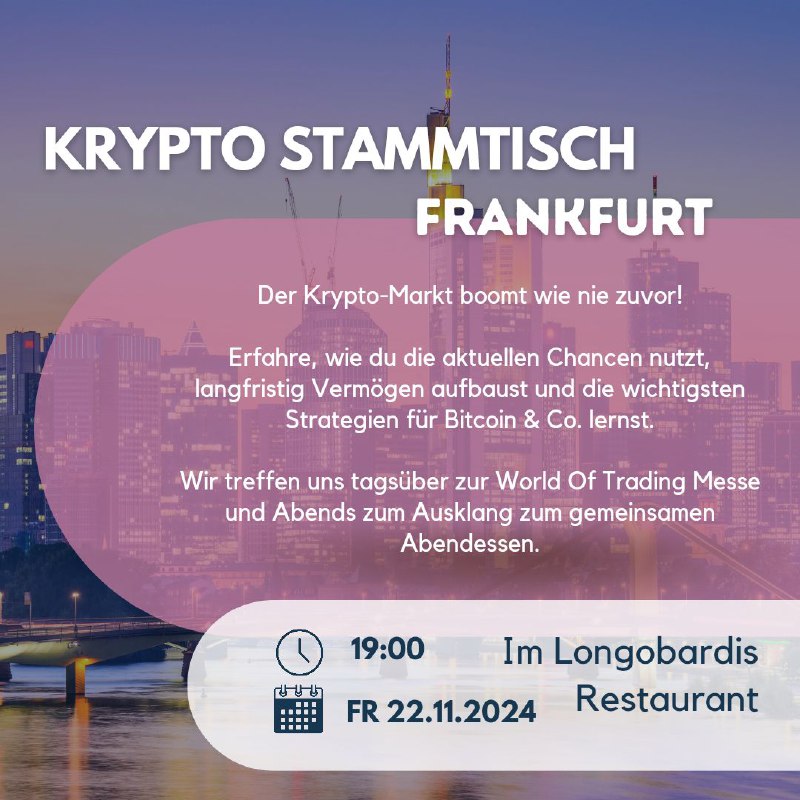 ***‼️*** KRYPTO STAMMTISCH ***‼️*** in FRANKFURT …