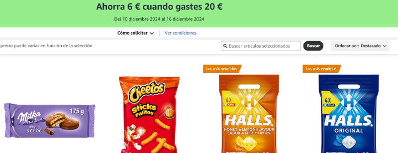 Ahorra 6€ si gastas 20, en …