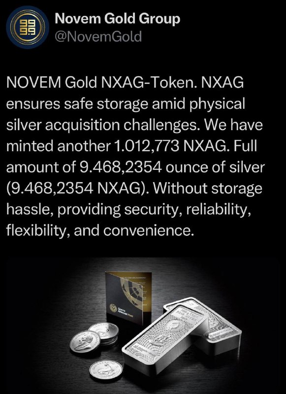 NOVEM Gold NXAG-Token. NXAG gewährleistet eine …