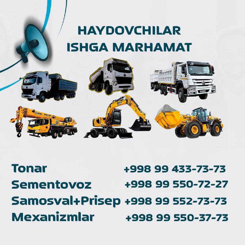 ***📣*** **HAYDOVCHILAR UCHUN VAKANSIYALAR!