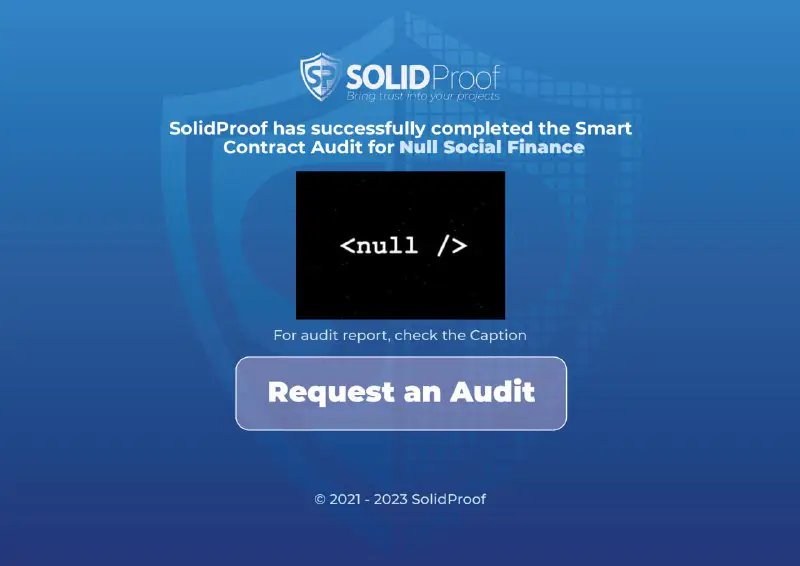 The smart contract audit for [Null …