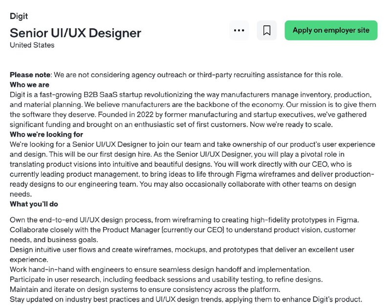 For Senior UI/UX designer