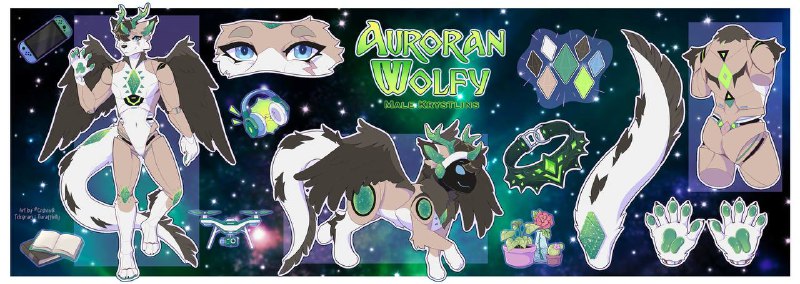 Reference sheet commission for [@Mecha\_Wolfy](https://t.me/Mecha_Wolfy) ***💚***