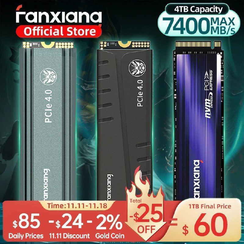 تخفيض لـ Fanxiang 1TB SSD NVMe …