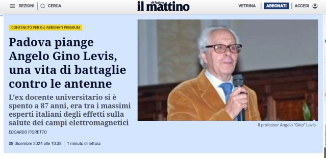 [*****😢******😭***Addio Angelo Gino Levis, il professore-eroe …