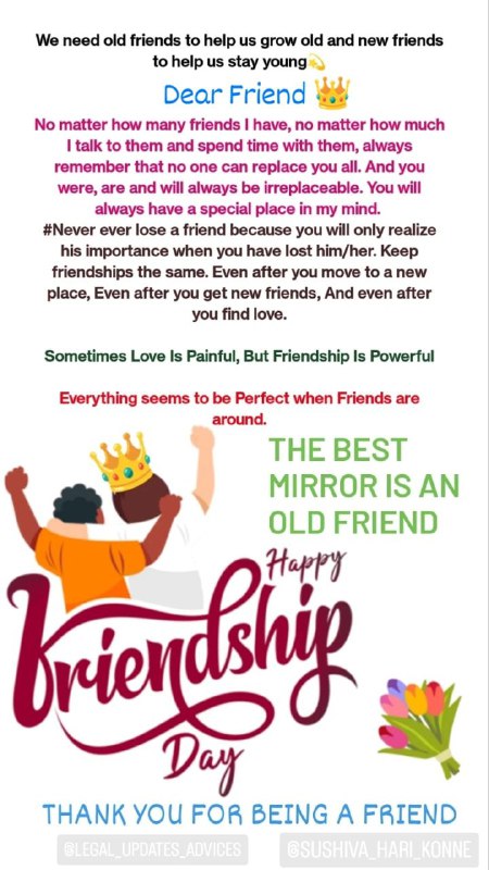 Let's never let our friendship end, …