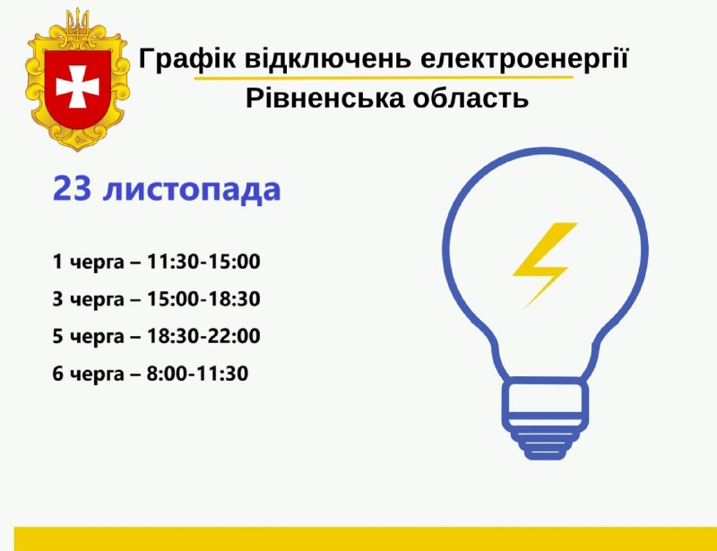 ***⚡️*** Графік погодинних відключень електроенергії на …