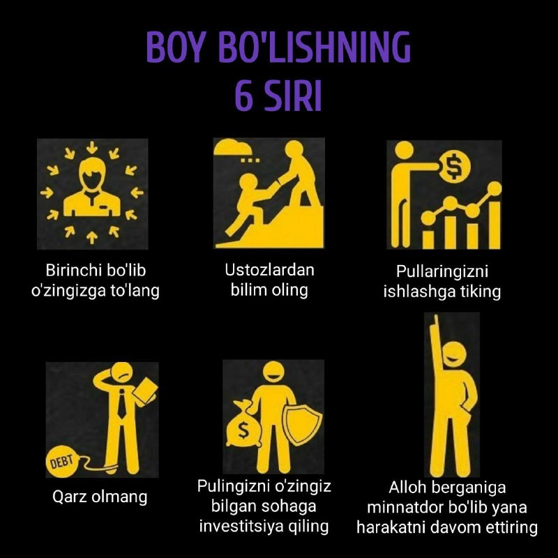 ***💸*** **Boy bo'lishning 6 siri** *****📈***** …