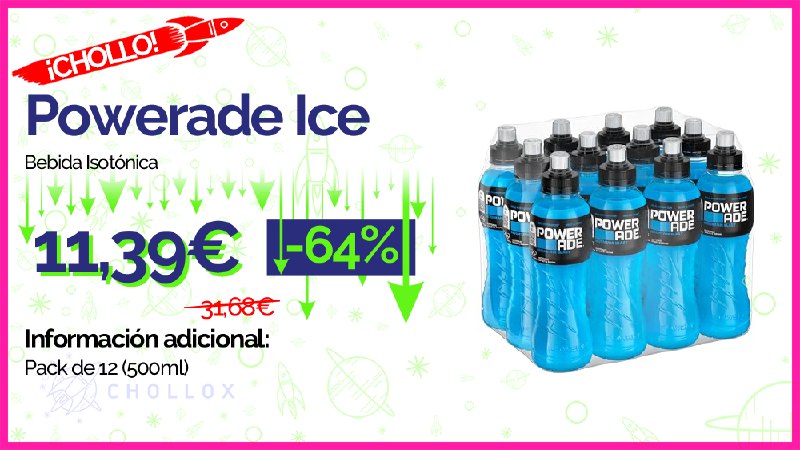 [***💥***](http://cholloimg.com/mg7d4.png) ***🔉*** **Powerade Ice - Bebida Isotónica (Pack de 12 (500ml))** [#Amazon](?q=%23Amazon)