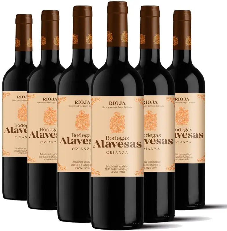 *****🖤***** **Caja 6 botellas x 750 ml Bodegas Alavesas Vino Tinto Crianza 2020 Denominación de Origen Calificada Rioja, Variedad Tempranillo, …