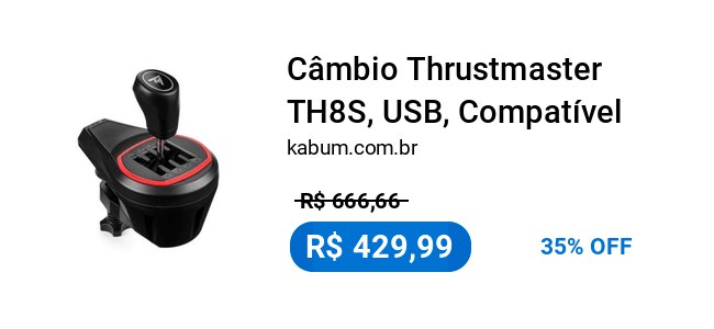 Câmbio Thrustmaster TH8S, USB, Compatível com …