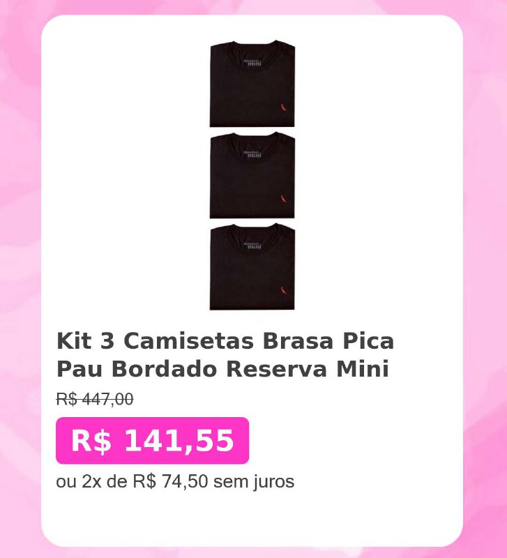 ***?️***Kit 3 Camisetas Brasa Pica Pau …