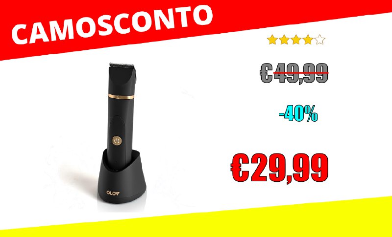 **OLOV Rasoio Elettrico Corpo Uomo, Rifinitore …