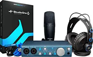 ***💥***Presonus Audiobox Itwo Studio Bundle Scheda Audio USB, Daw, Microfono, Cuffie e Cavi, Nero/Blu