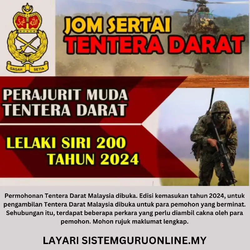 **PENGAMBILAN BESAR-BESARAN TENTERA DARAT MALAYSIA (TDM) TAHUN 2024**