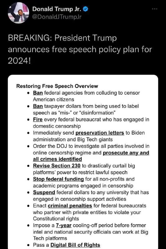 BREAKING: President Trump announces free speech …