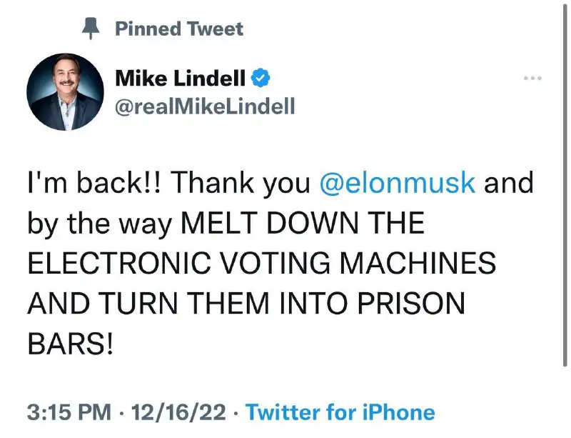 Mike Lindell is back on Twitter!