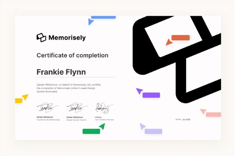Фрэнки прошел 5-недельный буткэмп в [Memorisely](https://www.memorisely.com/online-live-bootcamp/online-design-systems-bootcamp) …
